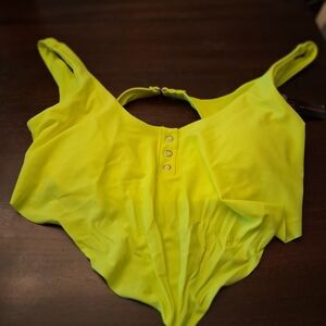 NOBO Neon Yellow Women's One Piece Swimsuit size M 7-9 NWT